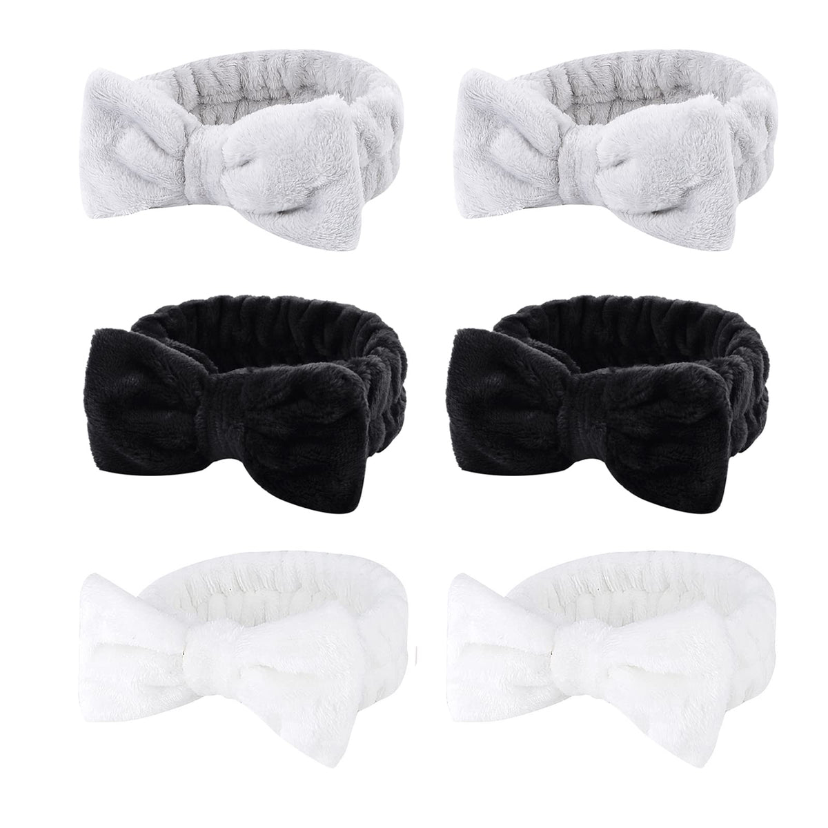 Casoty 6 Pcs Spa Headband Set - Soft Fluffy Makeup & Towel Headbands For Face Washing, Yoga