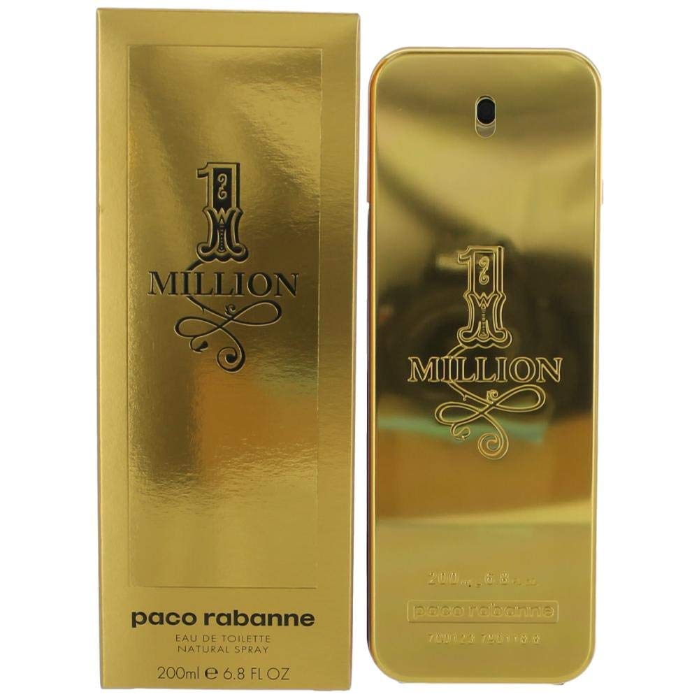 Paco Rabanne 1 Million Men'S Eau De Toilette Spray 6.8 Fl Oz - Dark Gold, 100% Authentic