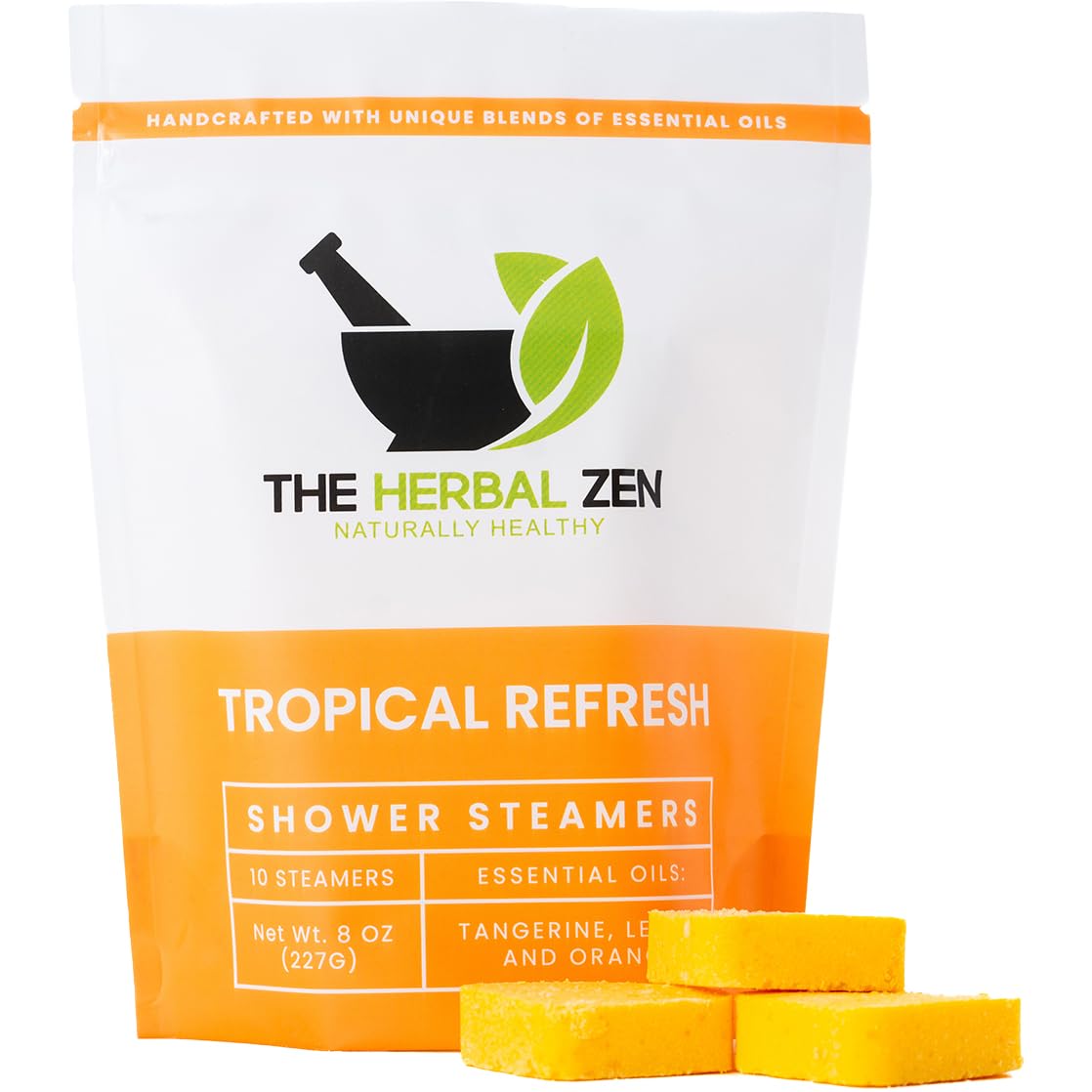 The Herbal Zen Tropical Refresh Shower Steamers - Aromatherapy Citrus Essential Oils, 10 Count