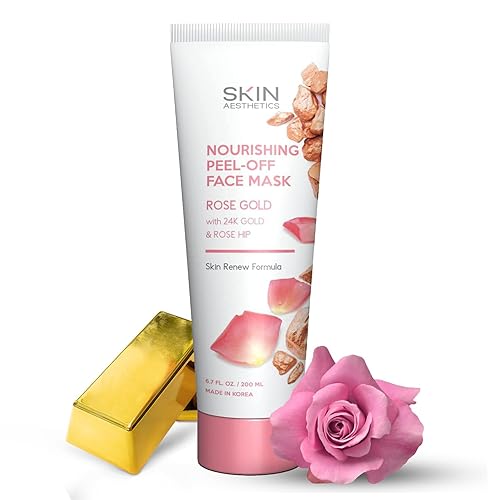 Skin Aesthetics Rose Gold Peel Off Mask - Unclogs Pores, Removes Oil & Blackheads, 6.7 Fl Oz