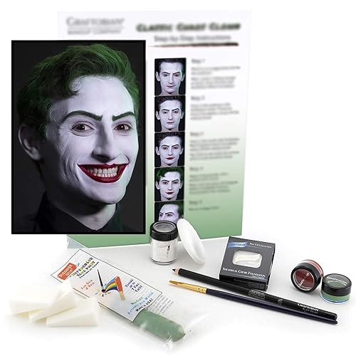 Graftobian Classic Chaos Clown Makeup Kit - 10-Piece Face Paint Set For Halloween & Cosplay