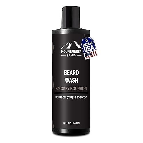 Mountaineer Brand Beard Wash For Men - 100% Natural, Smokey Bourbon Scent, 8Oz