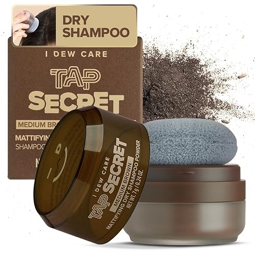 I Dew Care Biotin Hair Root Touch Up Powder Dry Shampoo - Medium Brown, Travel Size 0.24 Oz.