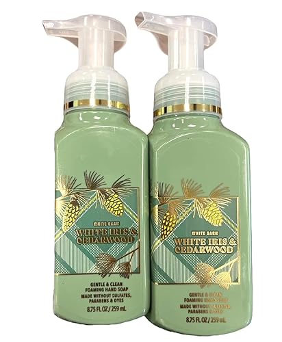 Bath & Body Works Foaming Hand Soap, White Iris Cedarwood, 8.75 Fl Oz, 2 Pack