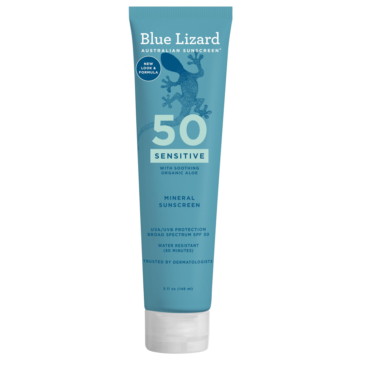 Blue Lizard Spf 50 Sensitive Mineral Sunscreen, Fragrance-Free, 5 Fl Oz, Water Resistant Uva/Uvb