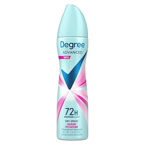 Degree Motionsense Antiperspirant Dry Spray, Sheer Powder, 3.8 Oz, Pack Of 12