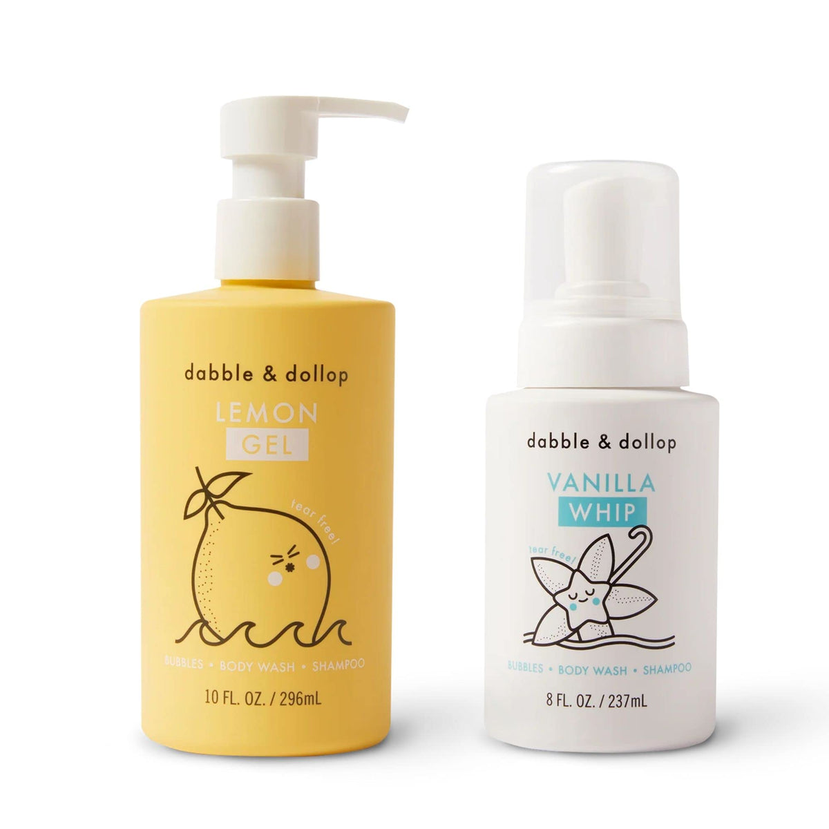 Dabble & Dollop 3-In-1 Lemon + Vanilla Body Wash & Shampoo, Usa-Made, Vegan, Tear-Free, 