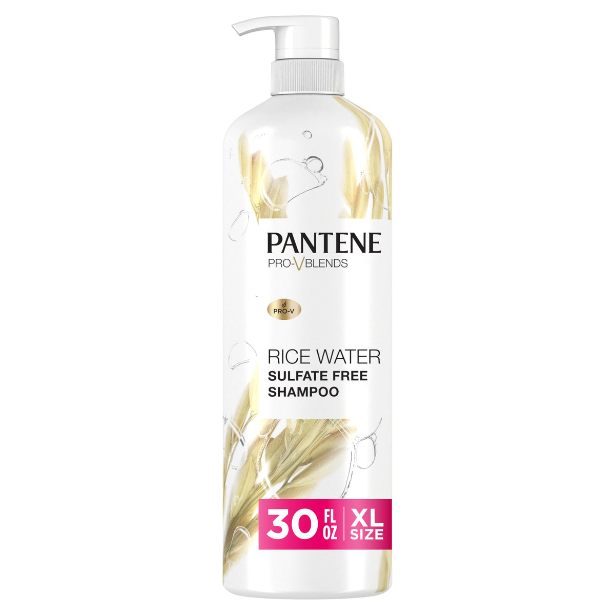 Pantene Sulfate Free Shampoo With Rice Water, 30 Oz - Volumizing & Color Safe For Natural Hair