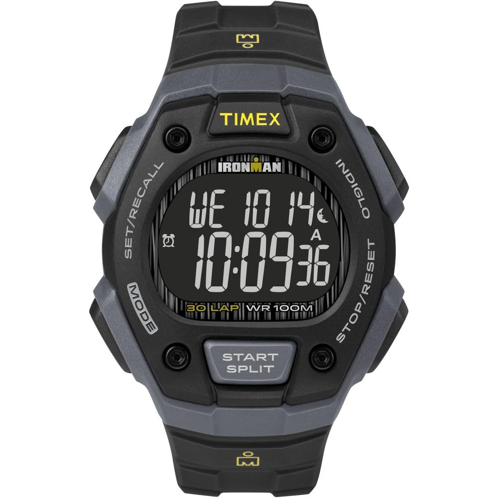 Timex Ironman Triathlon Classic 30 Watch, 38Mm Gray & Black, Resin Strap, Negative Display