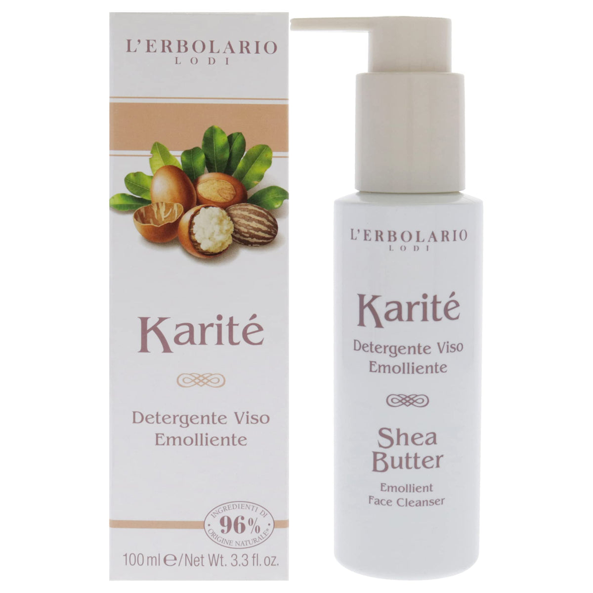 L'Erbolario Shea Butter Face Cleanser - 3.3 Oz For Oily & Dry Skin, Removes Makeup & Impur