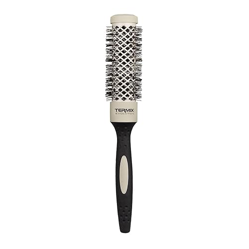 Termix Evolution Soft Hairbrush Ø 28 mm - Ionized Bristles for Thin, Delicate Hair, Beige