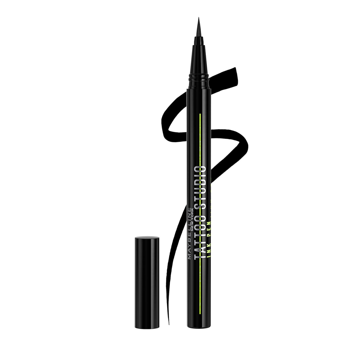 Maybelline Tattoo Studio Ink Pen Eyeliner, Waterproof, 24H Wear, Jet Black, 1 Count