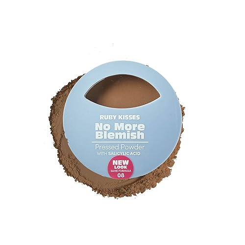 Ruby Kisses No More Blemish Face Powder, Salicylic Acid, Matte Finish, Full Coverage, Chestnut 3-8