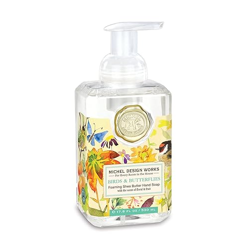 Michel Design Works Foaming Hand Soap - Birds & Butterflies, 17.8 Fl Oz, Luxurious Clean