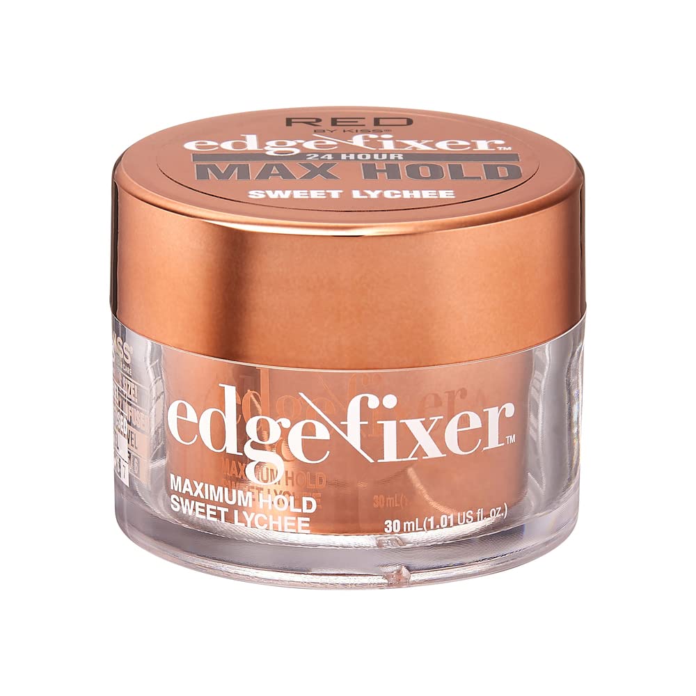 Red by Kiss Edge Fixer 24HR Edge Wax Gel, No Flaking, Biotin B7, 1.01 fl.