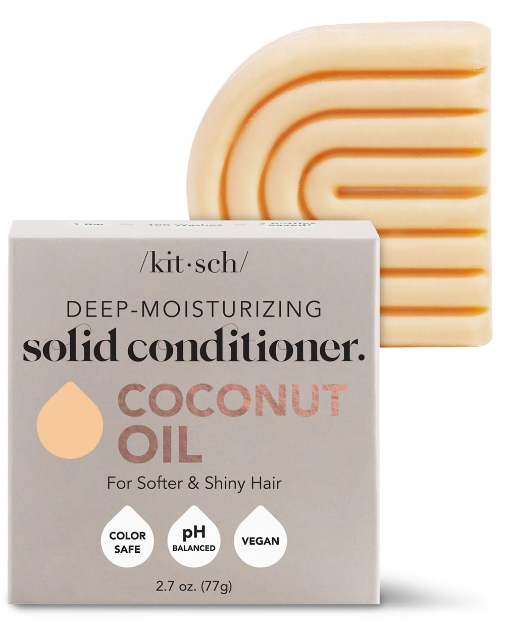 Kitsch Coconut Oil Deep-Moisturizing Conditioner Bar - Eco-Friendly, Paraben Free, 2.7 Oz