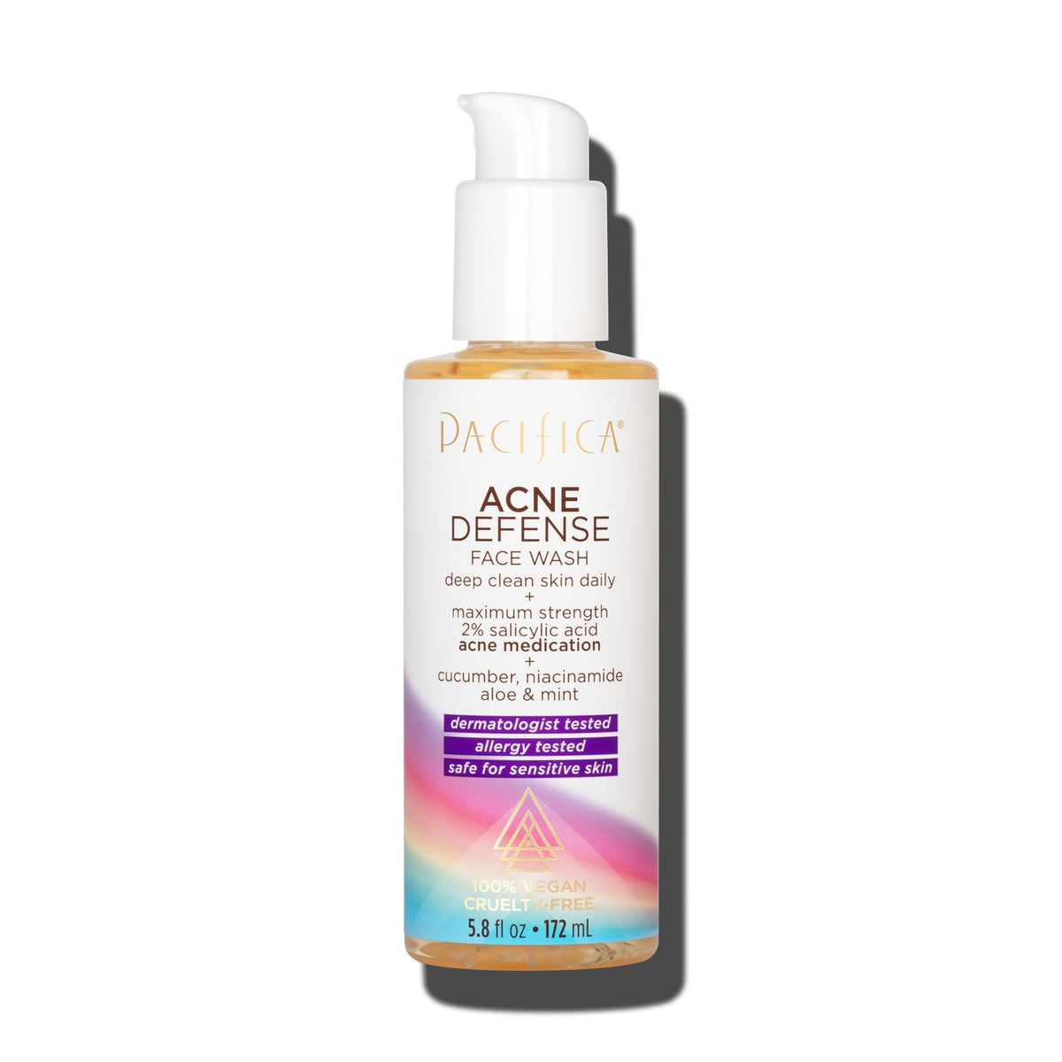 Pacifica Acne Defense Face Wash - 2% Salicylic Acid, Niacinamide & Cucumber For Sensitive Skin