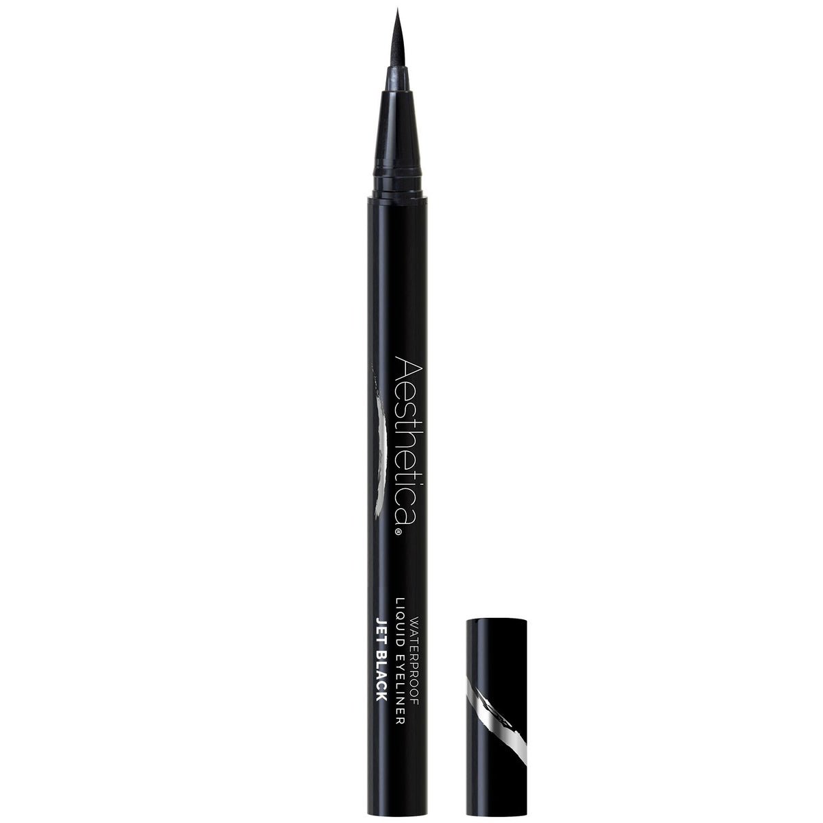 Aesthetica Jet Black Felt Tip Liquid Eyeliner Pen - Waterproof & Smudge Proof 1 Count