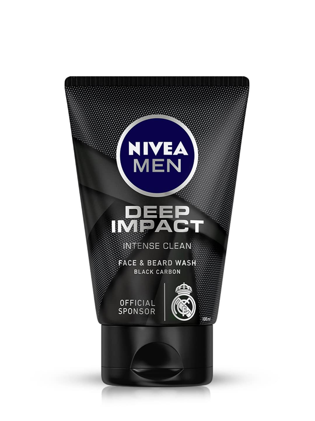 Nivea Men Deep Impact Face & Beard Wash, Intense Clean With Black Carbon, 100Ml