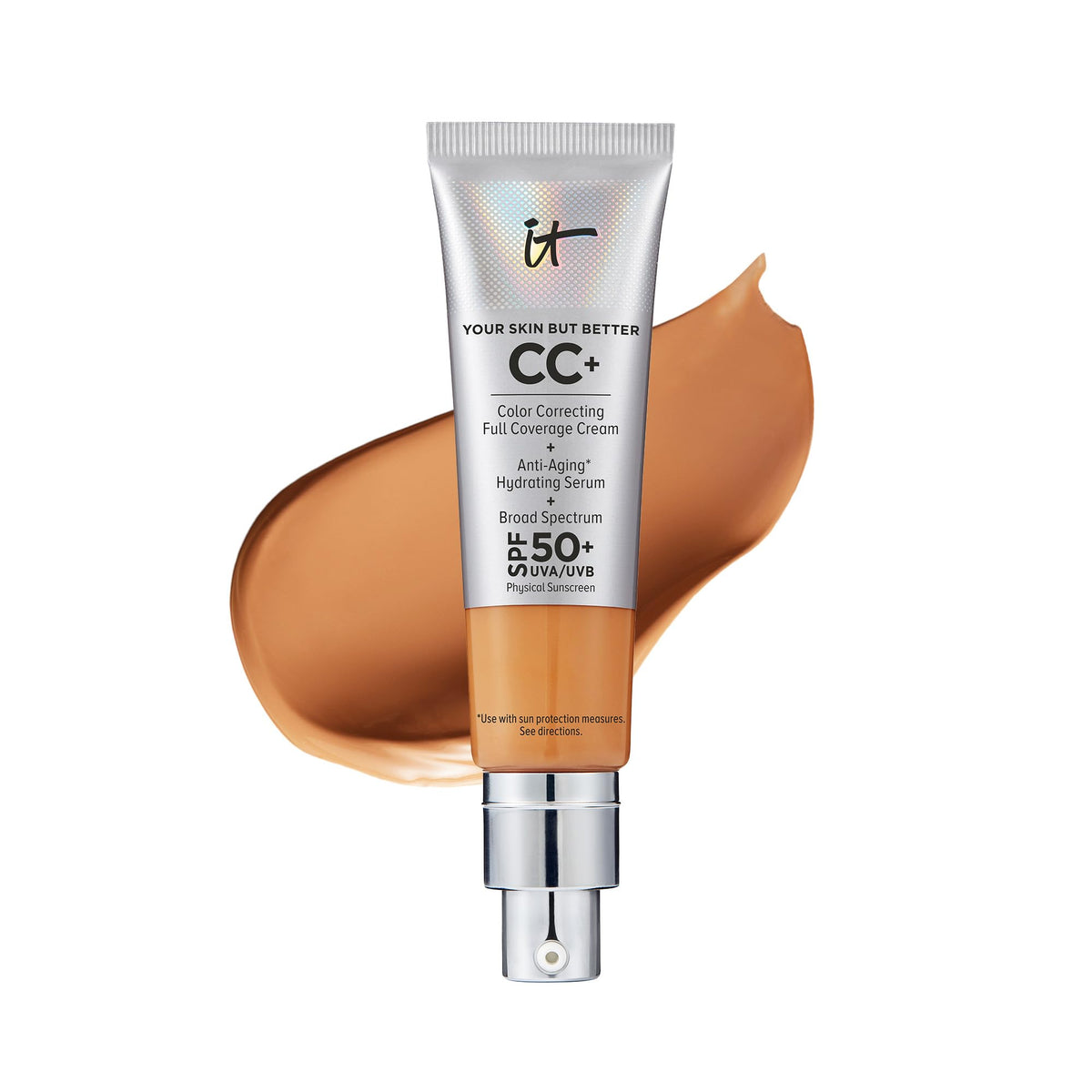 It Cosmetics Cc+ Cream, Tan - Full-Coverage Foundation, Hydrating Serum & Spf 50+, 1.08 Fl Oz