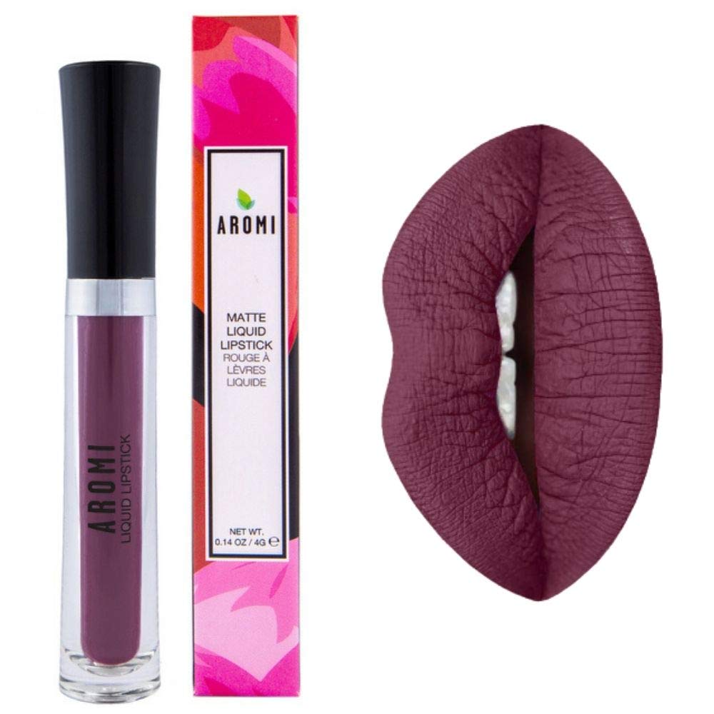 Aromi Black Cherry Matte Liquid Lipstick - Vegan, Long-Lasting, Highly Pigmented 0.15 Fl Oz