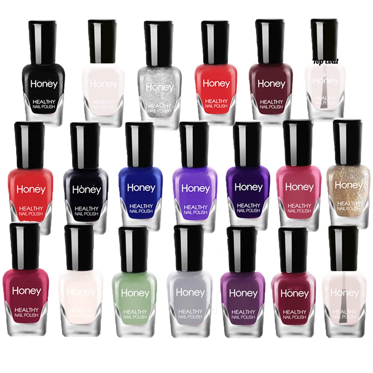 Tophany Non Toxic Nail Polish Set - 20 Eco-Friendly, Fast Dry, Peel Off Water Based Polish