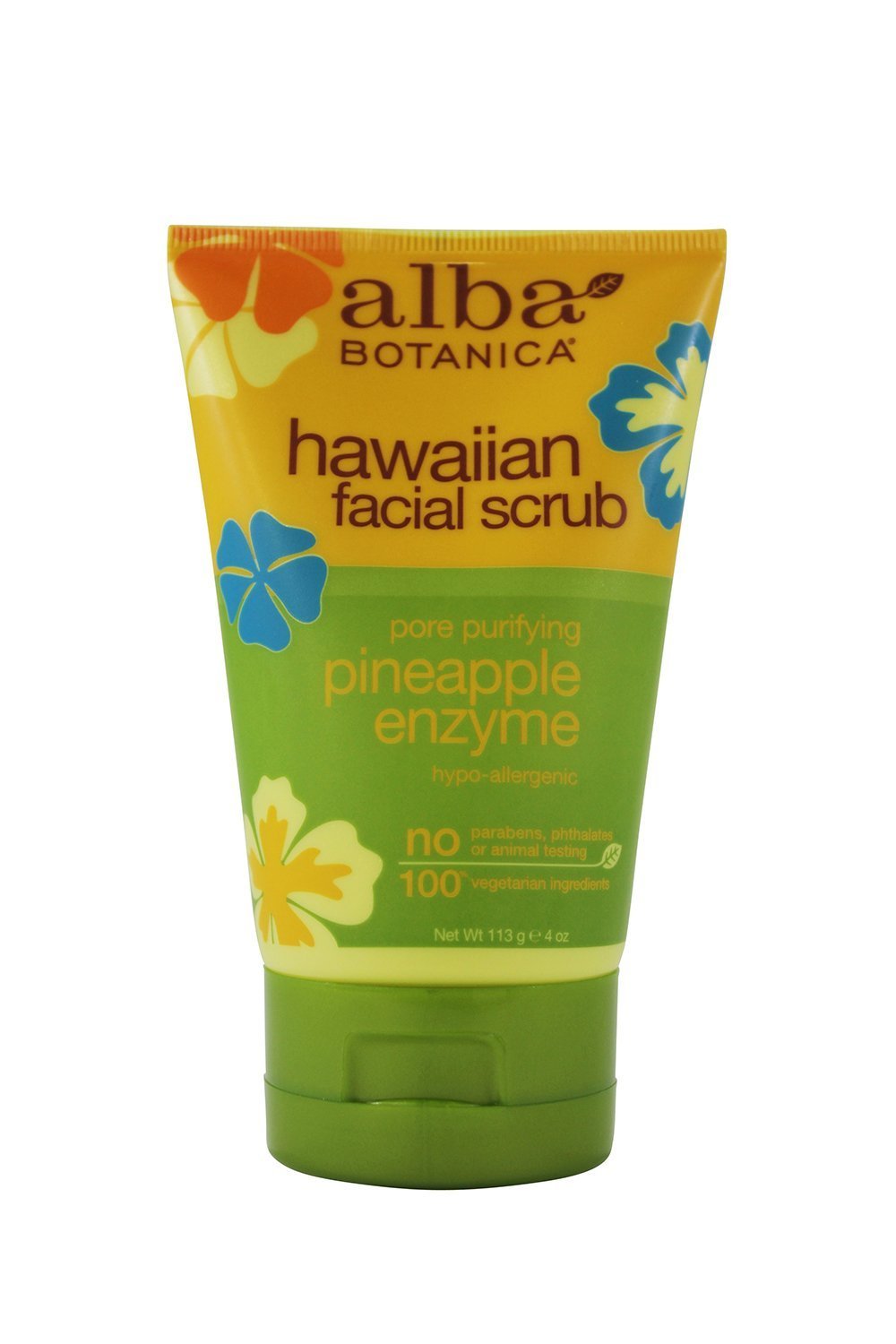 Alba Botanica Facial Scrub, Pineapple Enzyme, 4 Oz - Exfoliating & Refreshing Skincare