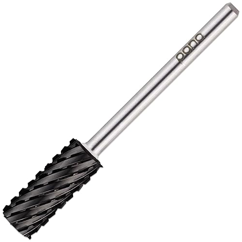 Beauticom Usa Pana Flat Top Nail Drill Bit - Dlc Black, 3X Coarse, 3/32&quot; Shank For