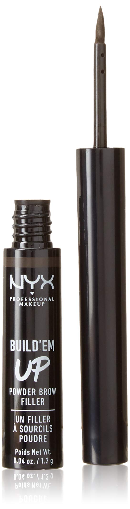 Nyx Build'Em Up Powder Brow Filler - Black, Full Size, 1 Count - Professional Makeup