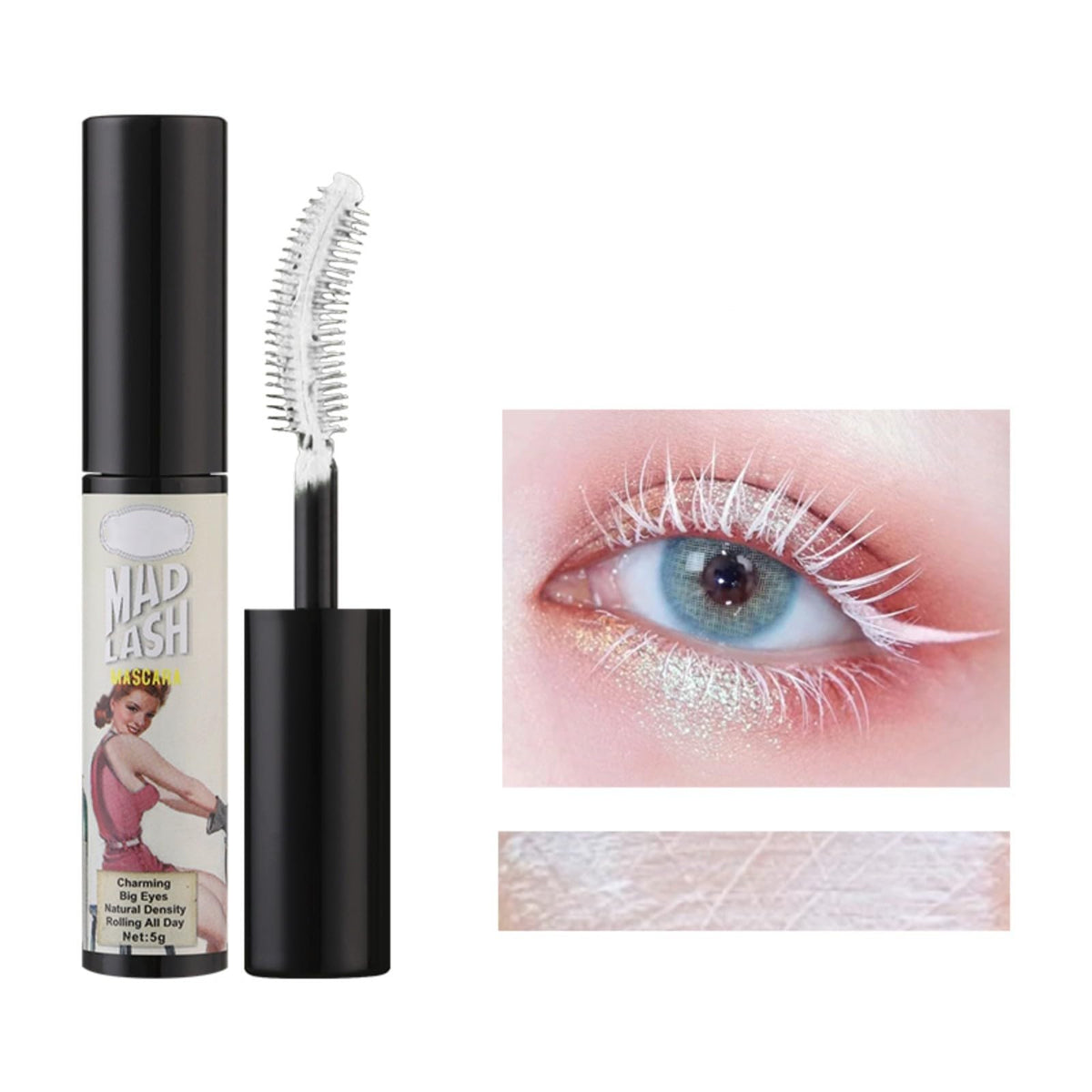 Lgszgdcn White Lash Colored Mascara - Volumizing, Waterproof, Lengthening, 0.18 Oz