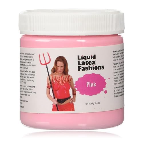 Liquid Latex Fashions Pink 4 Oz Liquid Latex Body Paint - Odorless, Easy On/Off, Cosplay Makeup