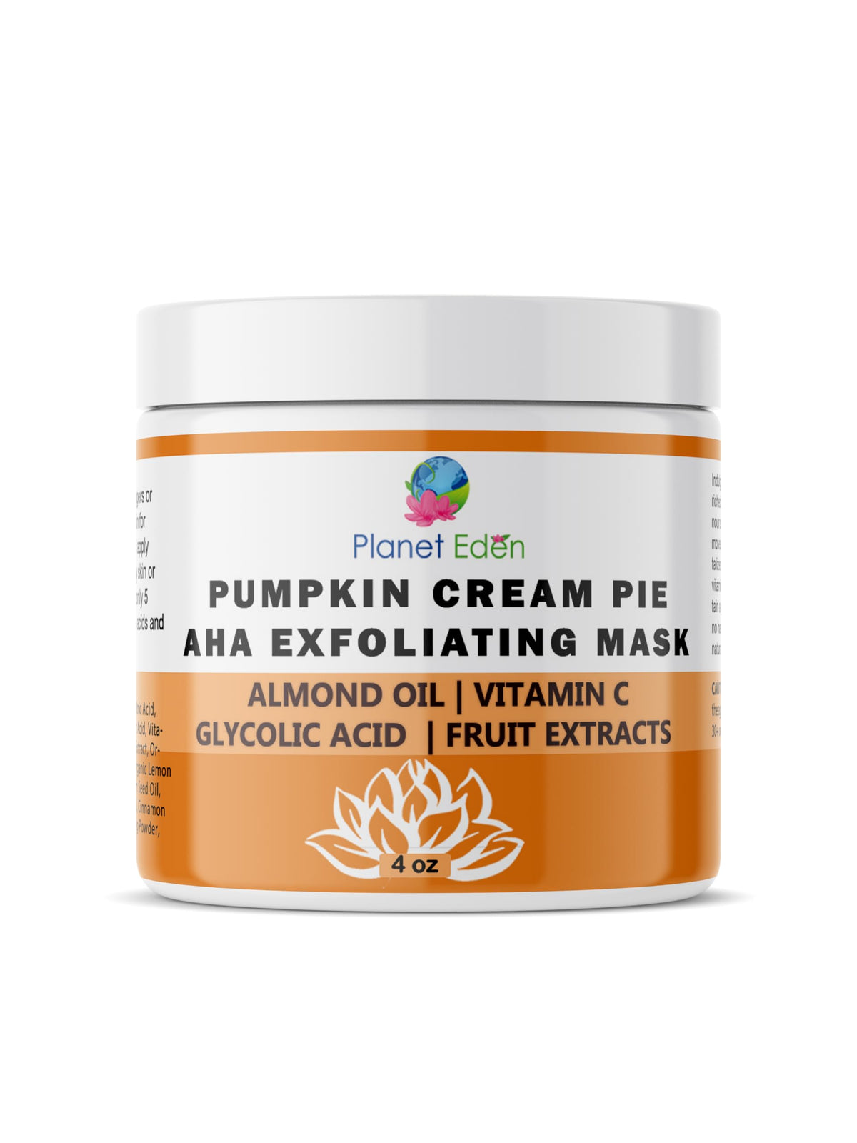 Planet Eden 10% Glycolic Aha Pumpkin Mask For Exfoliation & Aging Skin - 2Oz