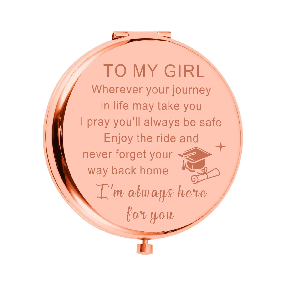 Accoliamber Rose Golden Compact Mirror - Graduation Gifts For Her Class Of 2024, Senior Daughter Gift