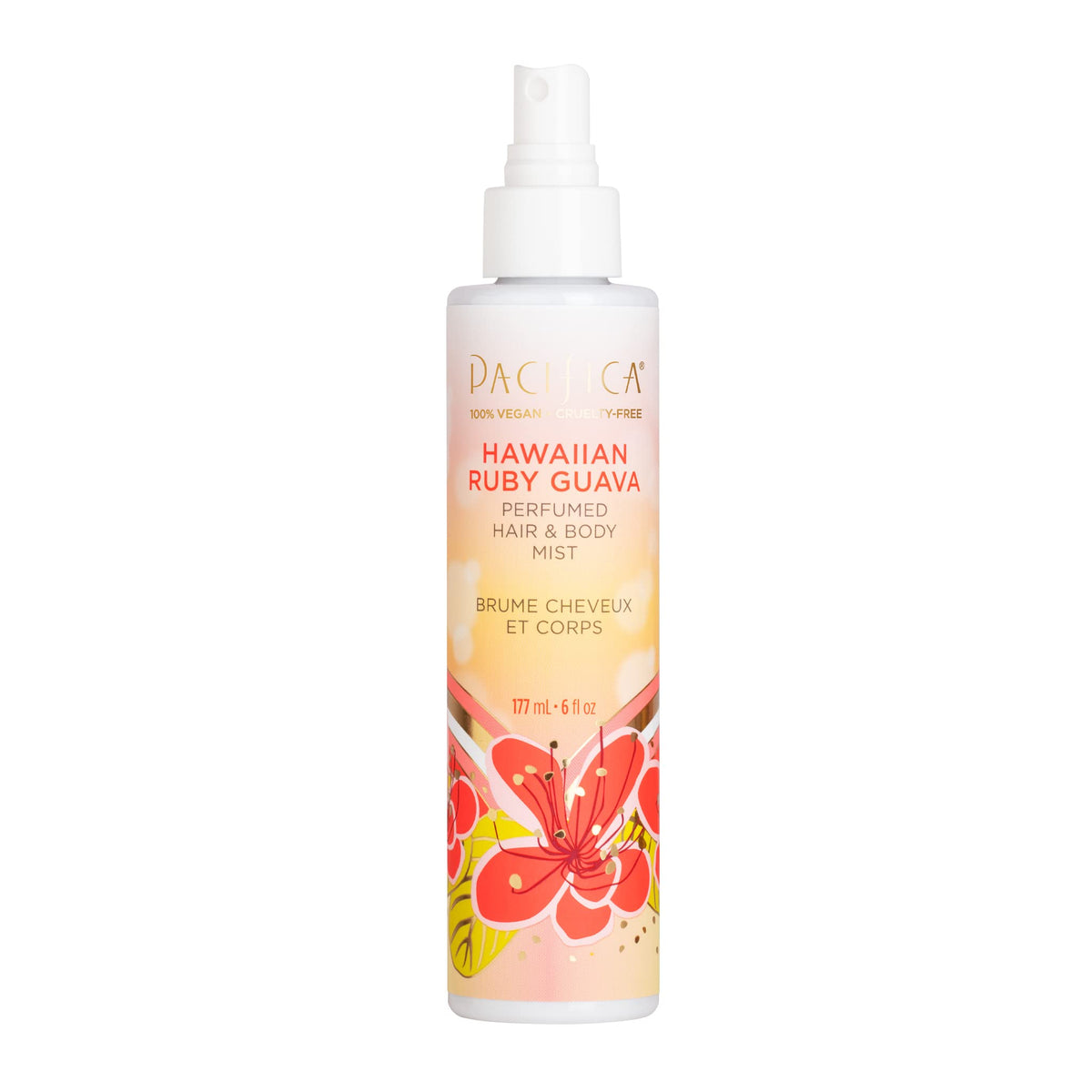 Pacifica Hawaiian Ruby Guava Hair & Body Mist, Citrus Coconut Perfume, Vegan 6 fl oz