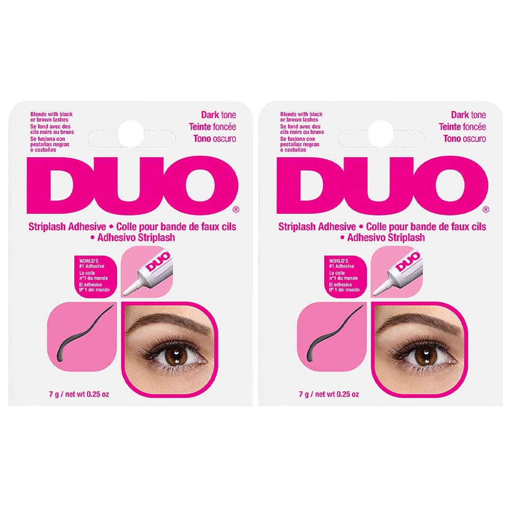 Duo Dark Strip Eyelash Adhesive - 0.25 Oz, 2-Pack For Strong Hold & Easy Application