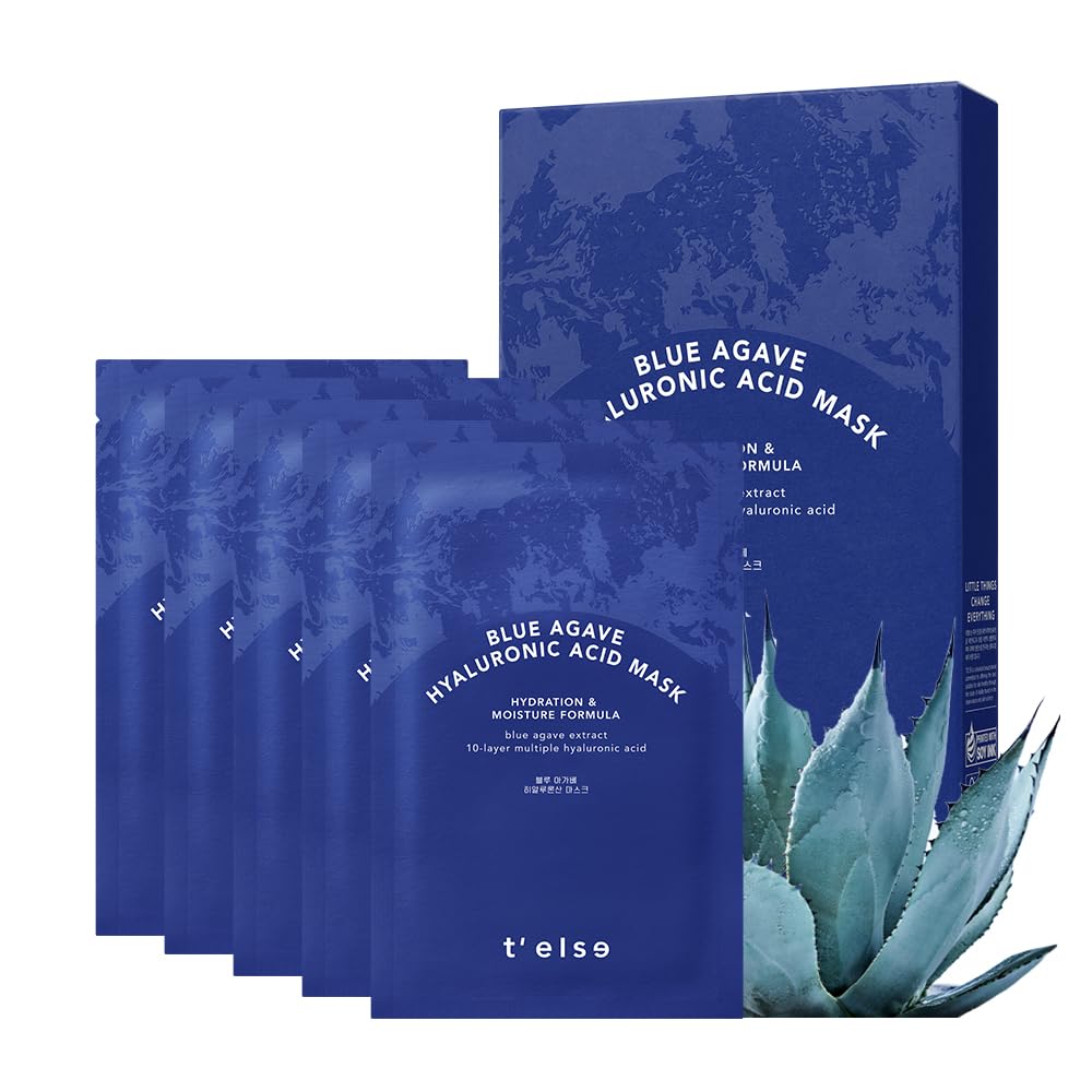 T'Else Blue Agave Hyaluronic Acid Mask - 25Ml, Moisturizing Watery Sheet Facial Mask