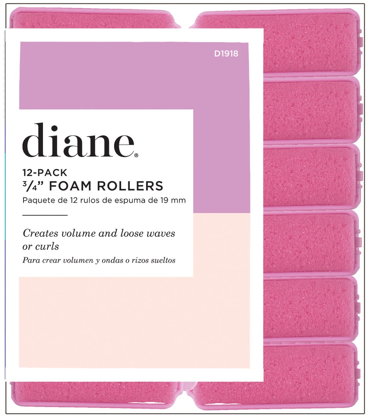 Diane Foam Rollers - Pink, 3/4&quot;, 12 Count - High-Quality Foam for Exercise & Recovery