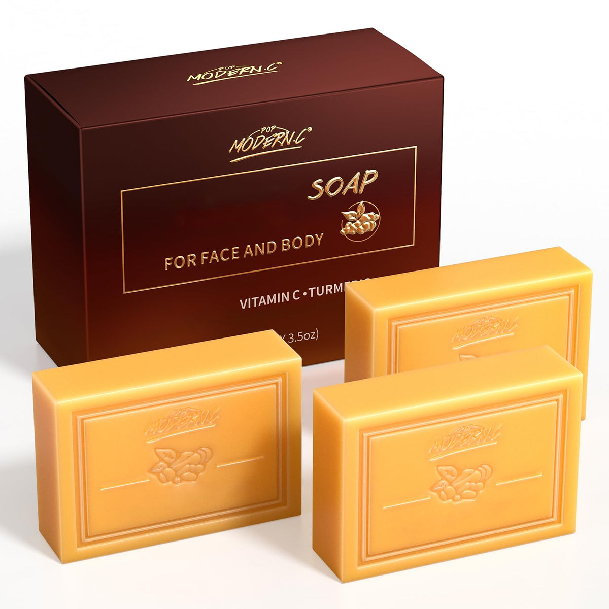 Pop Modern.C Soap Set, 3Pcs 3X100G, Yellow, Perfect For Daily Use And Skin Care