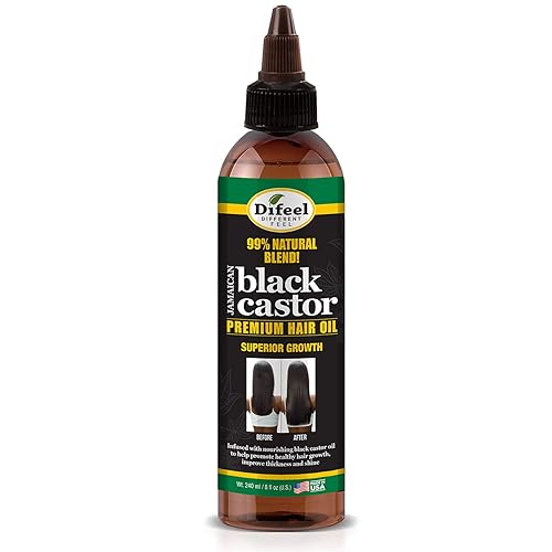 Difeel Jamaican Black Castor Oil 8 Oz - 99% Natural Blend For Healthy Hair Growth