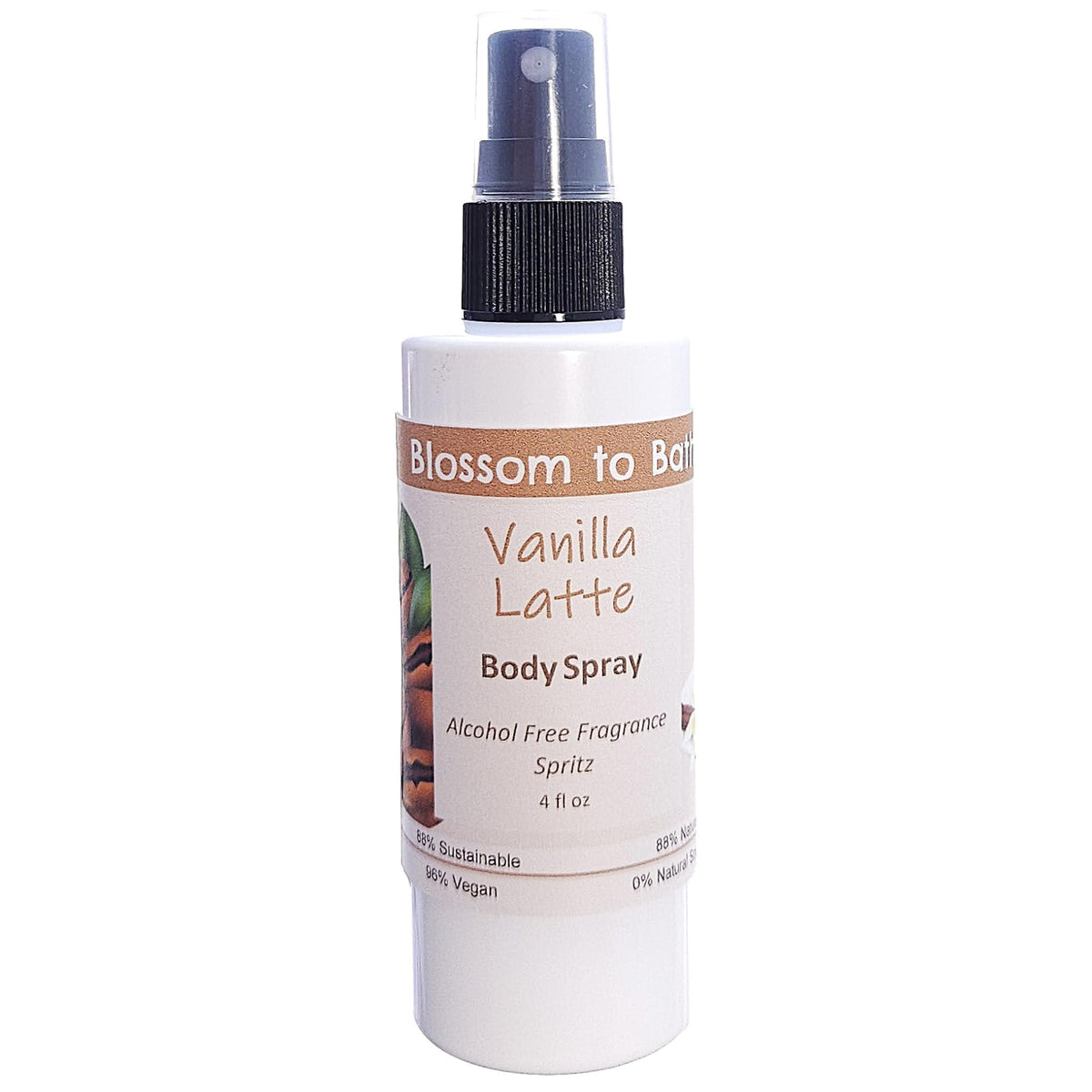 Blossom To Bath Vanilla Latte Body Spray, 4 Fl Oz - Energizing Phthalate Free Fragrance