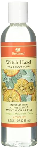 Bretanna Witch Hazel Face & Body Toner With Aloe & Sage, Citrus Infused, 8.75 Fl Oz