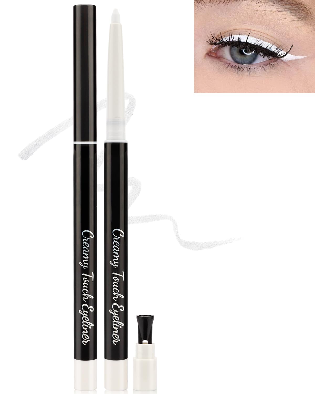 Erinde White Gel Eyeliner - Waterproof, Smudge-Proof, Long Lasting Precision For Mature Women