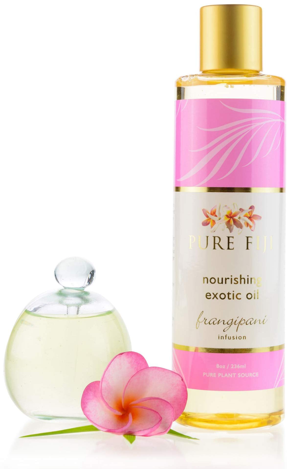 Pure Fiji Nourishing Body Oil With Vitamin E - Coconut & Frangipani, 8Oz, Massage & Spa Oil