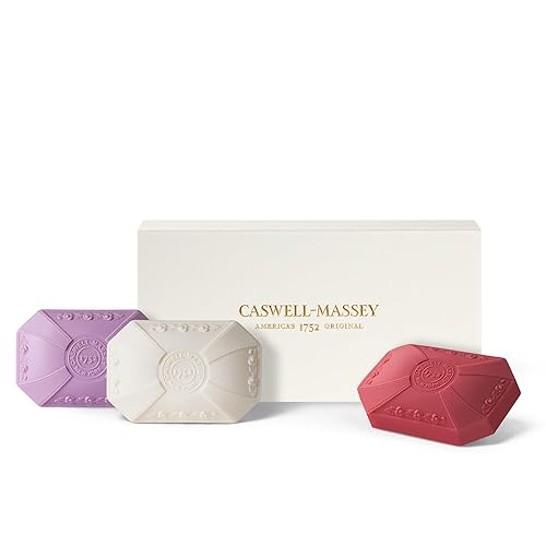 Caswell-Massey Moisturizing Bar Soap Gift Set For Women, Essential Oils, 3X3.5 Oz, Lilac