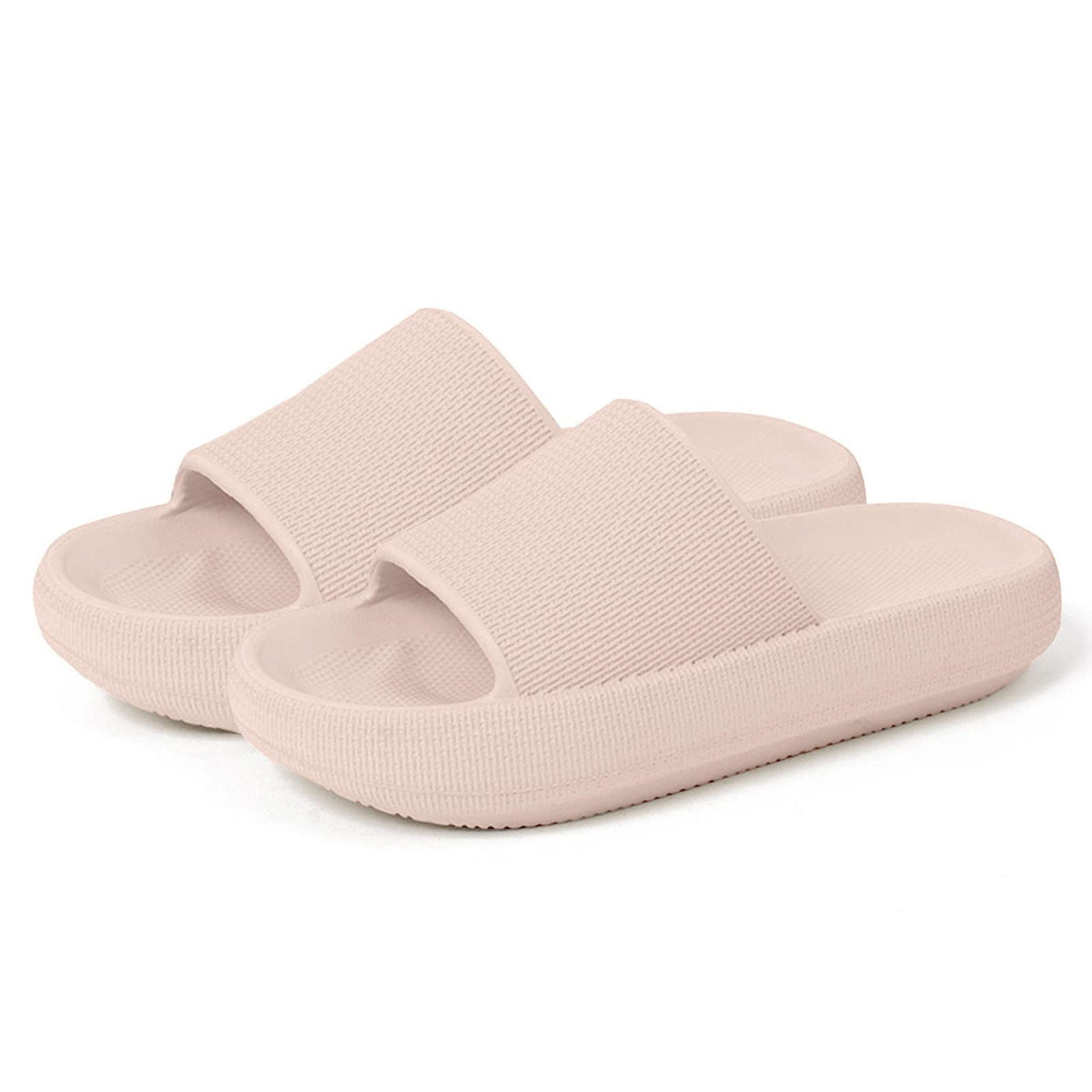 Menore Quick Drying Open Toe Slippers - Non-Slip Soft Shower Sandals For Indoor & Outdoor, Light Pink