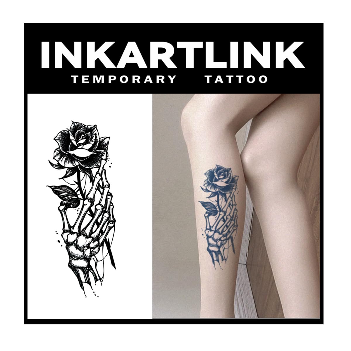 Inkartlink Semi Permanent Tattoo - 2 Large Waterproof Designs, Realistic Look, Lasts 1-2 Weeks