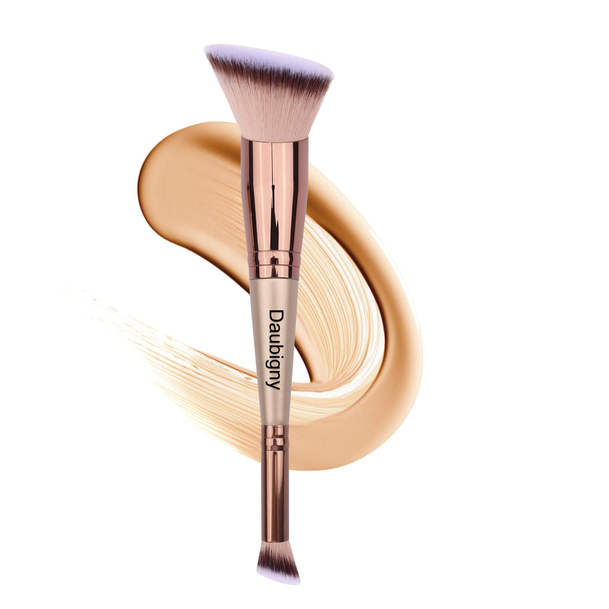 Daubigny Dual-Ended Angled Foundation & Concealer Brush - Premium Gold Makeup Brush