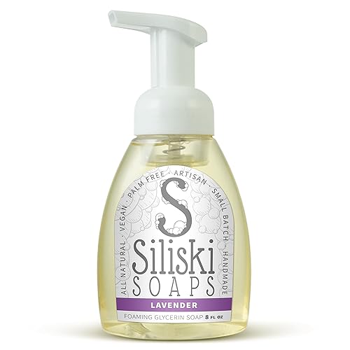 Siliski Foaming Glycerin Soap - All Natural Vegan Lavender, 8 Fl Oz, Palm Free