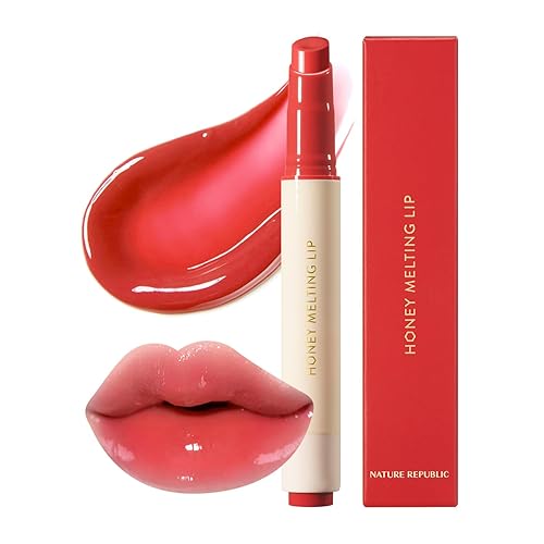 Nature Republic Honey Melting Lip Stick - 04 Pomegranate, Glossy Tint, Korean Makeup, 0.1 Oz