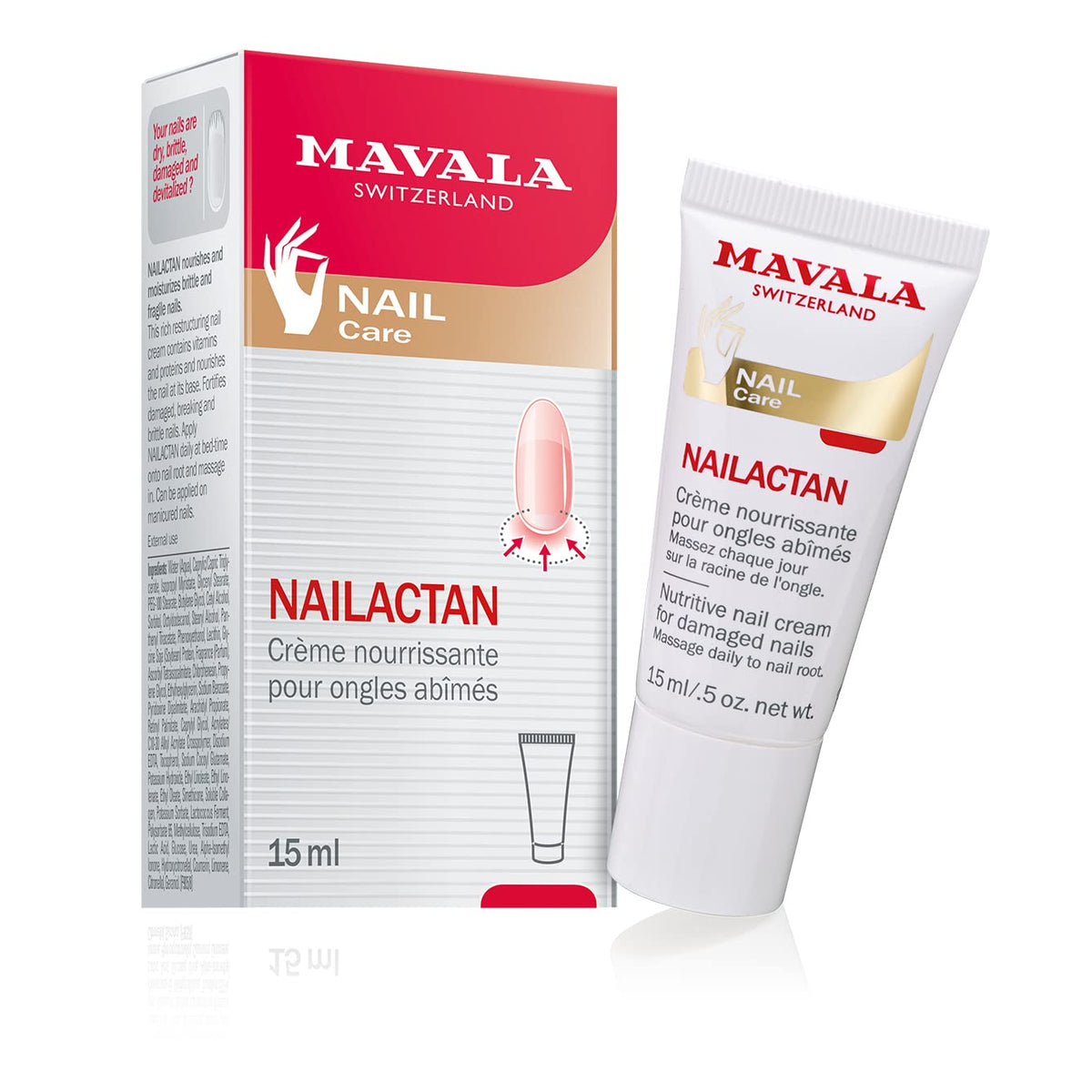 Mavala Nutritive Nail Cream Nailactan - Strengthening Treatment For Damaged Nails, 0.5 Oz